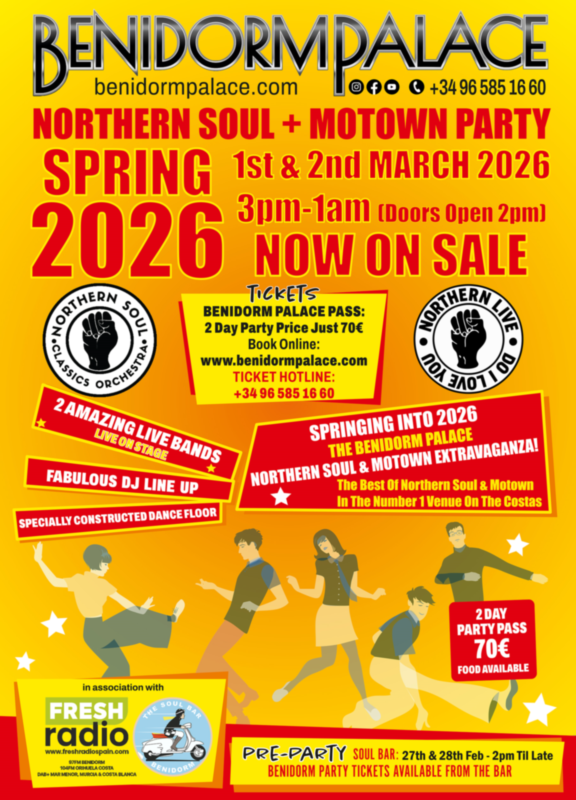 Northern Soul Benidorm Palace 2026 Northern Soul march 2026